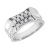14K White Gold Men's Diamond Ring 0.65ct