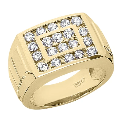 14K White Gold Men's Diamond Ring 0.78ct 13.1mm 2 14K White Gold Men's Diamond Ring 0.78ct 13.1mm - Image 2