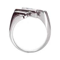 14K White Gold Men's Diamond Ring 0.84ct -Jewelry Sales Store 14k gold mens diamond ring 084ct p 27966 back white 20220426