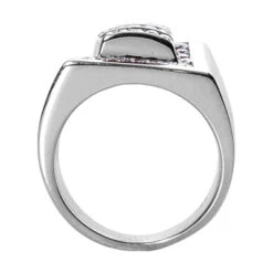 14K White Gold Men's Diamond Ring 0.98ct -Jewelry Sales Store 14k gold mens diamond ring 098ct p 27892 back white 20220426