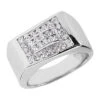 14K White Gold Men's Diamond Ring 0.98ct