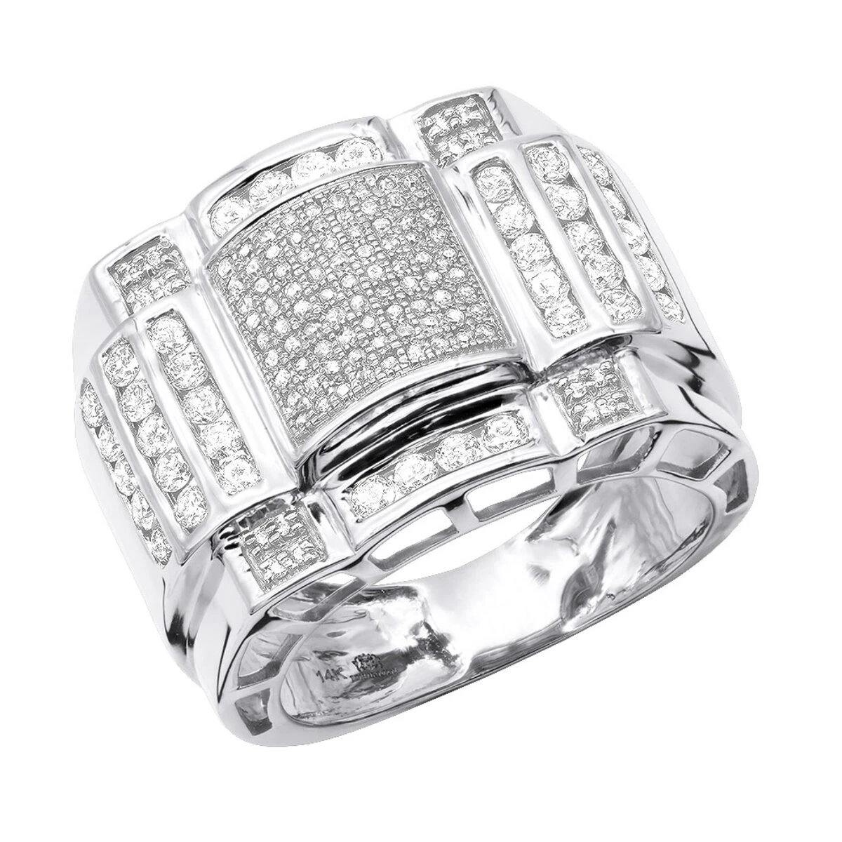 14K Yellow Gold Men's Diamond Ring 1.15ct 2 14K Yellow Gold Men's Diamond Ring 1.15ct - Image 2