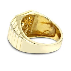 14K Yellow Gold Men's Diamond Ring 1.31ct By Luxurman -Jewelry Sales Store 14k gold mens diamond ring 131ct p 27939 backye