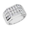 14K White Gold Men's Diamond Ring 1.68ct