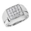 14K White Gold Men's Diamond Ring 1ct