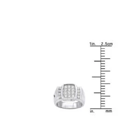 14K White Gold Men's Diamond Ring 1ct 10.4mm -Jewelry Sales Store 14k gold mens diamond ring 1ct p 27922 ruler