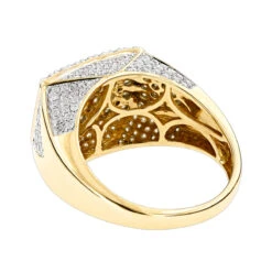 14K Yellow Gold Men's Diamond Ring 2.75ct Pinky Ring -Jewelry Sales Store 14k gold mens diamond ring 275ct pinky ring backye