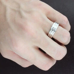 14K White Gold Men's Diamond Wedding Band 0.18ct -Jewelry Sales Store 14k gold mens diamond wedding band 018ct p 27508bod