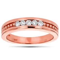 14K Yellow Gold Men's Diamond Wedding Band 0.25ct 4.6mm -Jewelry Sales Store 14k gold mens diamond wedding band 025ct p 27430 ro