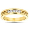 14K Yellow Gold Men's Diamond Wedding Band 0.25ct 4.6mm