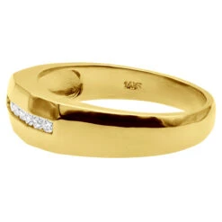 14K White Gold Men's Diamond Wedding Band 0.25ct 5.5mm -Jewelry Sales Store 14k gold mens diamond wedding band 025ct p 27547 back yellow