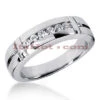 14K White Gold Men's Diamond Wedding Band 0.28ct 6.4mm
