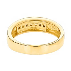 14K Yellow Gold Men's Diamond Wedding Band 0.28ct 5.1mm -Jewelry Sales Store 14k gold mens diamond wedding band 028ct p 27543 backye