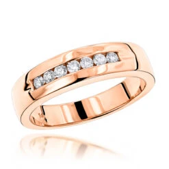 14K Yellow Gold Men's Diamond Wedding Band 0.28ct 5.1mm -Jewelry Sales Store 14k gold mens diamond wedding band 028ct p 27543 ro