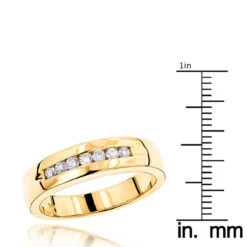 14K Yellow Gold Men's Diamond Wedding Band 0.28ct 5.1mm -Jewelry Sales Store 14k gold mens diamond wedding band 028ct p 27543 rulerye