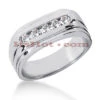 14K White Gold Men's Diamond Wedding Band 0.35ct 7.1mm