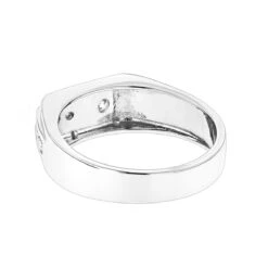 14K White Gold Men's Diamond Wedding Band 0.45ct 8.1mm -Jewelry Sales Store 14k gold mens diamond wedding band 045ct p 25557 backwh