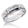 14K White Gold Men's Diamond Wedding Band 0.50ct 6.9mm