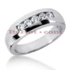 Five Stone 14K White Gold Men's Diamond Wedding Band 0.5ct