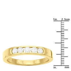 14K Yellow Gold Men's Diamond Wedding Band 0.60ct -Jewelry Sales Store 14k gold mens diamond wedding band 060ct p 25612 rulerye