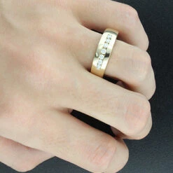 14K White Gold Men's Diamond Wedding Band 0.63ct 7.4mm -Jewelry Sales Store 14k gold mens diamond wedding band 063ct p 27502bod