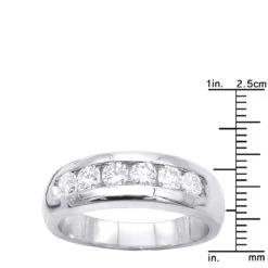 14K White Gold Men's Diamond Wedding Band 0.90ct 6.2mm -Jewelry Sales Store 14k gold mens diamond wedding band 090ct p 25559 rulerwh