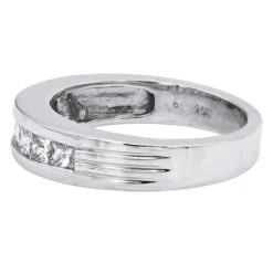 14K White Gold Men's Diamond Wedding Band 0.98ct -Jewelry Sales Store 14k gold mens diamond wedding band 098ct p 27553 backwh
