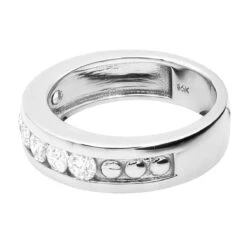14K White Gold Men's Diamond Wedding Band 1.05ct 6.3mm -Jewelry Sales Store 14k gold mens diamond wedding band 105ct p 27589 back white
