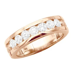 14K White Gold Men's Diamond Wedding Band 1.05ct 6.3mm -Jewelry Sales Store 14k gold mens diamond wedding band 105ct p 27589 rose