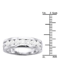 14K White Gold Men's Diamond Wedding Band 1.05ct 6.3mm -Jewelry Sales Store 14k gold mens diamond wedding band 105ct p 27589 ruler white