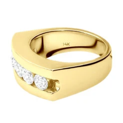 14K White Gold Men's Diamond Wedding Band 1.75ct -Jewelry Sales Store 14k gold mens diamond wedding band 175ct p 25610 back yellow