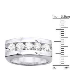 14K White Gold Men's Diamond Wedding Band 1.75ct -Jewelry Sales Store 14k gold mens diamond wedding band 175ct p 25610 ruler white