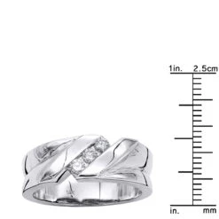 14K White Gold Men's Diamond Wedding Ring 0.24ct 5/16in. (8mm) -Jewelry Sales Store 14k gold mens diamond wedding ring 024ct p 27448 rulerwh