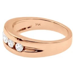 14K White Gold Men's Diamond Wedding Ring 0.40ct 6mm -Jewelry Sales Store 14k gold mens diamond wedding ring 040ct p 27482 back rose