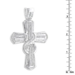Hip Hop 14K White Gold Men's Large Diamond Cross Pendant 4ct -Jewelry Sales Store 14k gold mens large diamond cross pendant 475ct p 6591 rulerwh