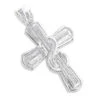 Hip Hop 14K White Gold Men's Large Diamond Cross Pendant 4ct
