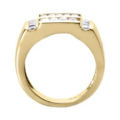 14K White Gold Men's Princess & Baguette Diamonds Ring 1.85ct -Jewelry Sales Store 14k gold mens princess baguette diamonds ring 185ct p 27955 back yellow 20220426