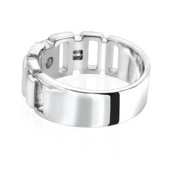 14K White Gold Men's Princess Cut Diamond Wedding Ring 0.69ct -Jewelry Sales Store 14k gold mens princess cut diamond wedding ring 069ct p 6643 backwh