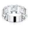 14K White Gold Men's Princess Cut Diamond Wedding Ring 0.69ct