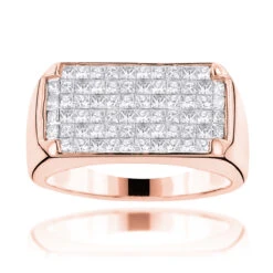 14K White Gold Men's Princess Cut Invisible Diamond Ring Unique Wedding Band 2ct -Jewelry Sales Store 14k gold mens princess cut invisible diamond ring 372 p 6666 ro