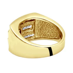 14K Yellow Gold Men's Princess Diamonds Ring 2.62ct -Jewelry Sales Store 14k gold mens princess diamonds ring 262ct p 27841 backye