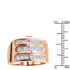 14K Yellow Gold Men's Princess Diamonds Ring 2.62ct -Jewelry Sales Store 14k gold mens princess diamonds ring 262ct p 27841 rulerro