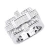 14K White Gold Men's Princess & Round Diamond Ring 1.87ct