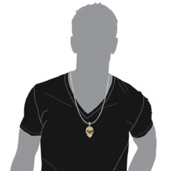 14K Yellow Gold Men's White Black Diamond Skull Pendant 9.17ct -Jewelry Sales Store 14k gold mens white black diamond skull pendant 917ct p 191 bodye