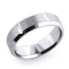 14K White Gold Ornamented Men's Wedding Band