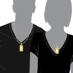 Customizable 14K Yellow Gold Oversized Diamond Dog Tag Pendant For Men 1 Carat -Jewelry Sales Store 14k gold oversized diamond dog tag pendant 1 carat p 5827 bodye