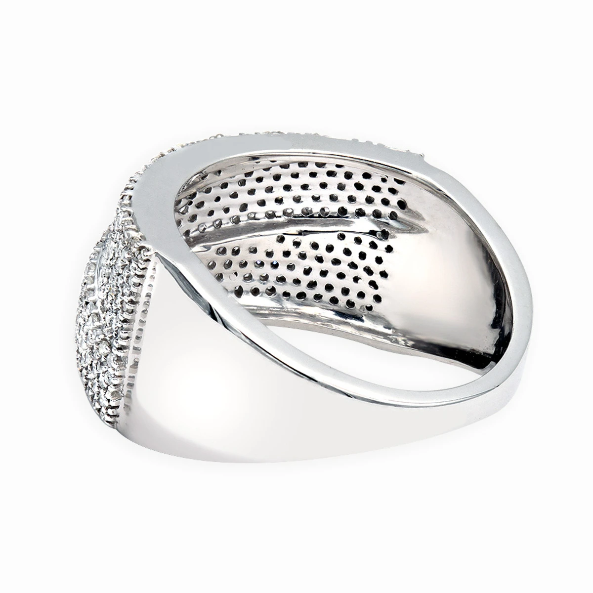 14K White Gold Pave Diamond Wedding Band 0.75ct 4 14K White Gold Pave Diamond Wedding Band 0.75ct - Image 4