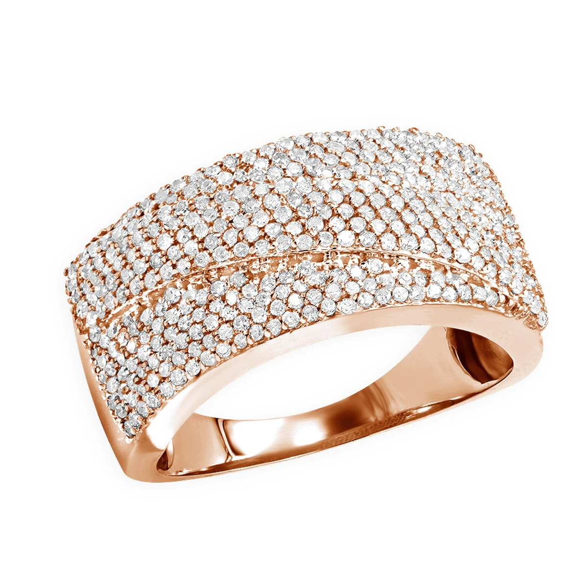 14K White Gold Pave Diamond Wedding Band 0.75ct 3 14K White Gold Pave Diamond Wedding Band 0.75ct - Image 3