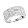 14K White Gold Pave Diamond Wedding Band 0.75ct