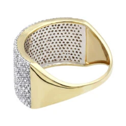14K Yellow Gold Pave Diamond Wedding Band 1.26ct -Jewelry Sales Store 14k gold pave diamond wedding band 126ct p 41416 backye